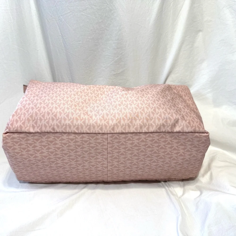 Michael Kors Georgia Large Top Zip Tote Bag Signature Print Canvas Smokey Pink - Picture 6 of 15